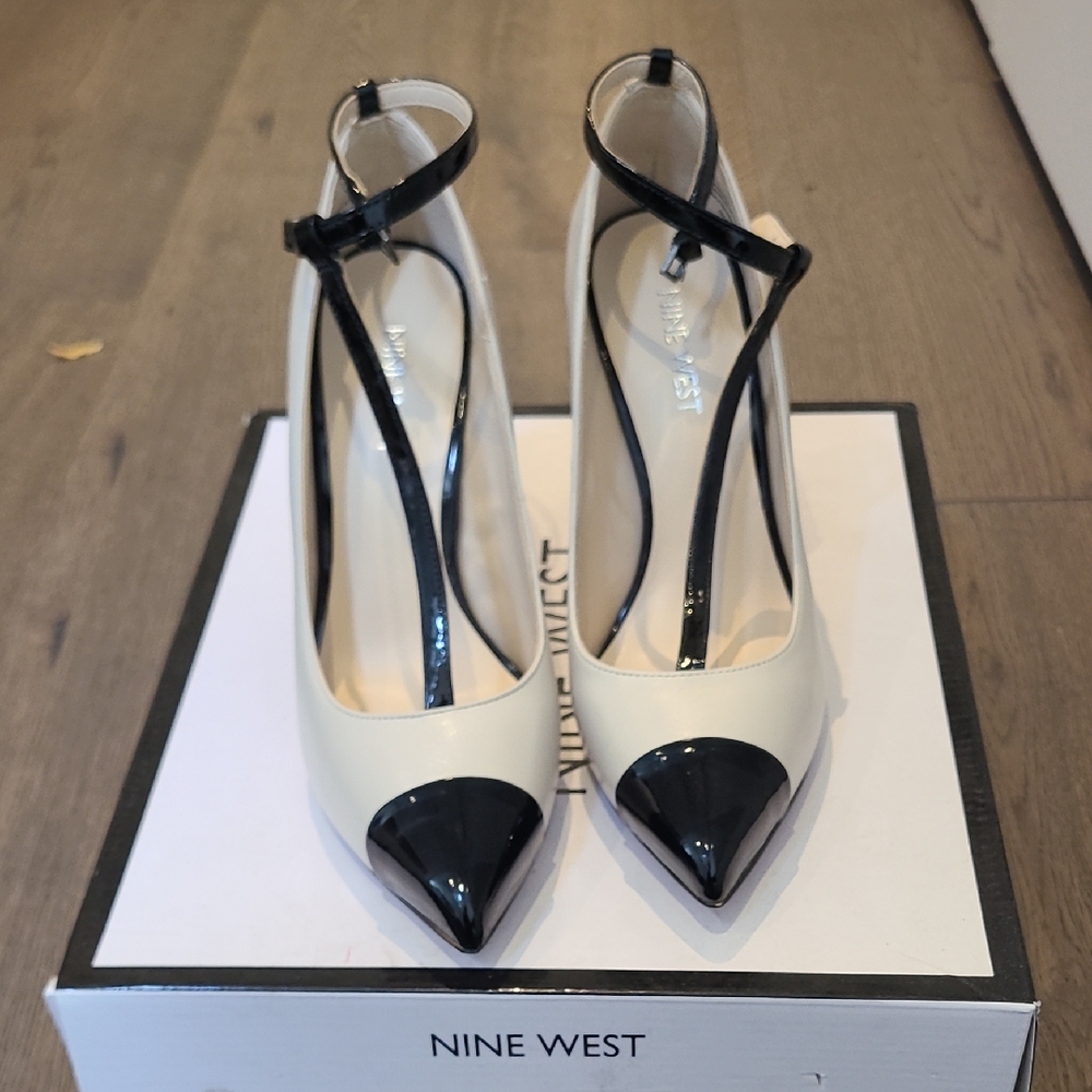 Nine West Black and White Elegant Heels
